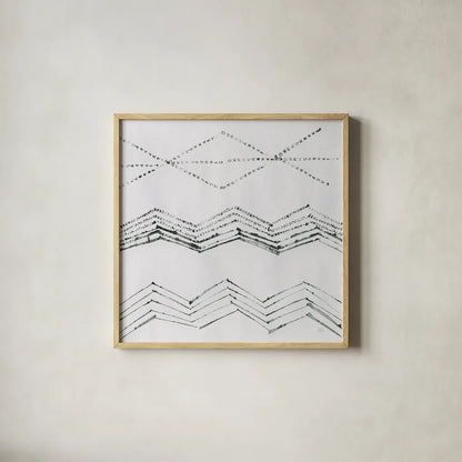 Markmaking Elements II by Melissa Averinos. Shown in a natural wood glass frame for a timeless modern aesthetic. Available as an archival giclee rolled canvas, fine art paper, or poster print. SKU 28962a.