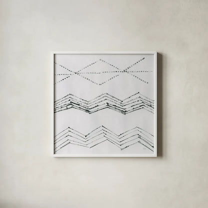 Markmaking Elements II by Melissa Averinos. Shown in a crisp white glass frame for a clean and minimalist style. Available as an archival giclee rolled canvas, fine art paper, or poster print. SKU 28962a.