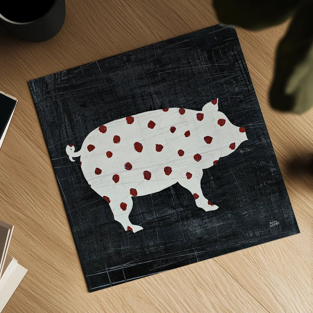 Modern Americana Farm I by Melissa Averinos. Shown as a detailed flat fine art print, highlighting archival giclee quality. Available as an archival giclee rolled canvas, fine art paper, or poster print. SKU 25103a.