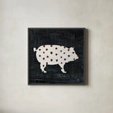 Modern Americana Farm I by Melissa Averinos. Shown in a sleek black glass frame for a contemporary gallery look. Available as an archival giclee rolled canvas, fine art paper, or poster print. SKU 25103a.