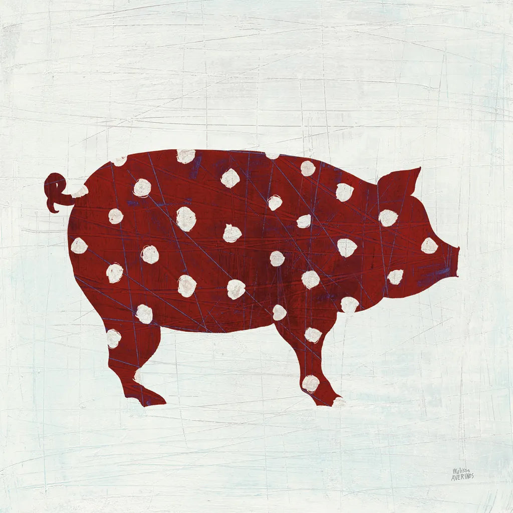 Modern Americana Farm I on White by Melissa Averinos. SKU 25270a. Archival Giclee Fine art print for wall decor.