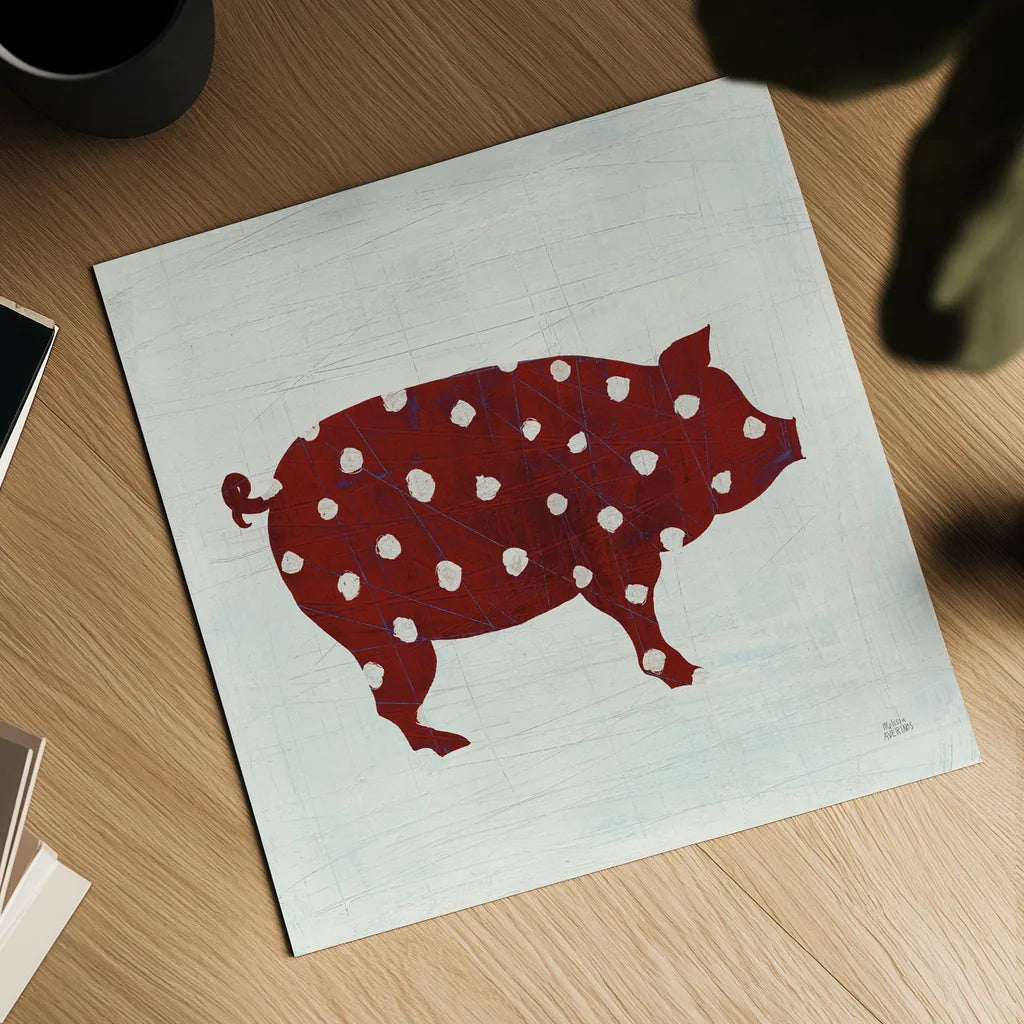 Modern Americana Farm I on White by Melissa Averinos. Shown as a detailed flat fine art print, highlighting archival giclee quality. Available as an archival giclee rolled canvas, fine art paper, or poster print. SKU 25270a.