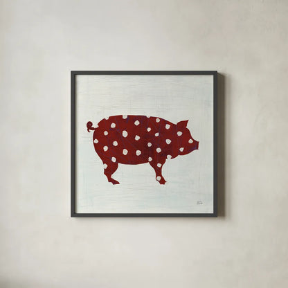 Modern Americana Farm I on White by Melissa Averinos. Shown in a sleek black glass frame for a contemporary gallery look. Available as an archival giclee rolled canvas, fine art paper, or poster print. SKU 25270a.