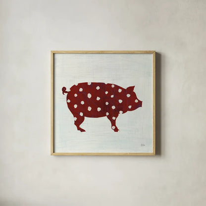 Modern Americana Farm I on White by Melissa Averinos. Shown in a natural wood glass frame for a timeless modern aesthetic. Available as an archival giclee rolled canvas, fine art paper, or poster print. SKU 25270a.