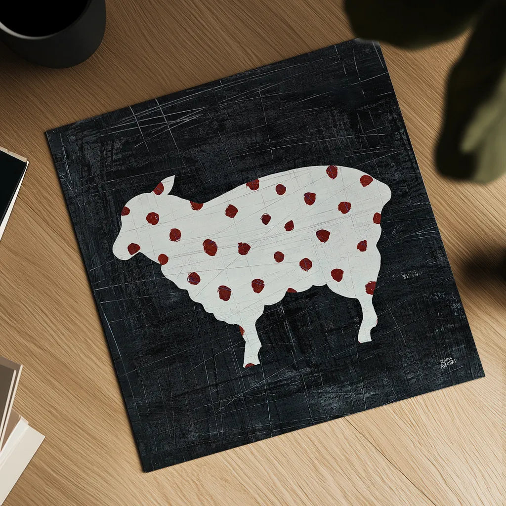 Modern Americana Farm II by Melissa Averinos. Shown as a detailed flat fine art print, highlighting archival giclee quality. Available as an archival giclee rolled canvas, fine art paper, or poster print. SKU 25104a.