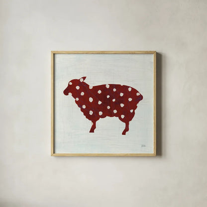Modern Americana Farm II on White by Melissa Averinos. Shown in a natural wood glass frame for a timeless modern aesthetic. Available as an archival giclee rolled canvas, fine art paper, or poster print. SKU 25271a.