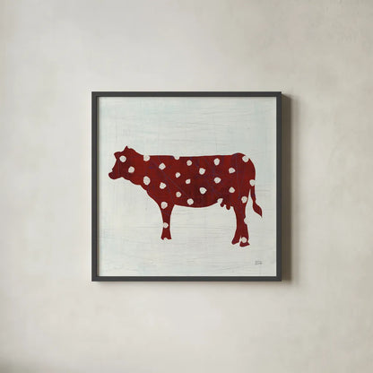 Modern Americana Farm IV on White by Melissa Averinos. Shown in a sleek black glass frame for a contemporary gallery look. Available as an archival giclee rolled canvas, fine art paper, or poster print. SKU 25273a.