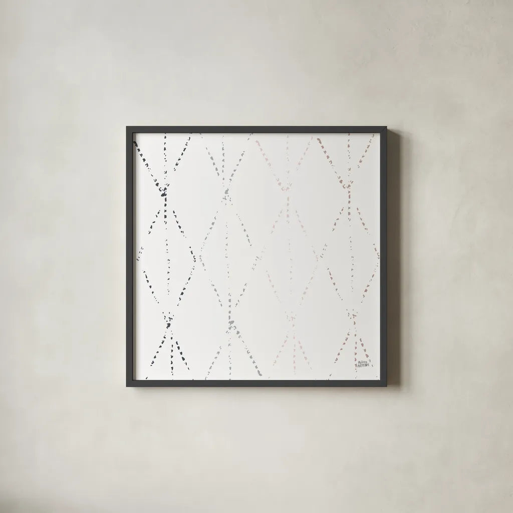 Nordic Geo I by Melissa Averinos. Shown in a sleek black glass frame for a contemporary gallery look. Available as an archival giclee rolled canvas, fine art paper, or poster print. SKU 57296a.