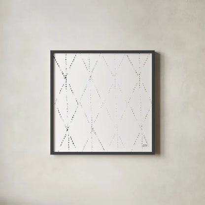 Nordic Geo I by Melissa Averinos. Shown in a sleek black glass frame for a contemporary gallery look. Available as an archival giclee rolled canvas, fine art paper, or poster print. SKU 57296a.