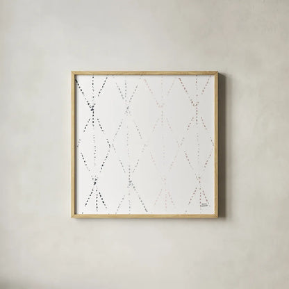 Nordic Geo I by Melissa Averinos. Shown in a natural wood glass frame for a timeless modern aesthetic. Available as an archival giclee rolled canvas, fine art paper, or poster print. SKU 57296a.