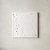 Nordic Geo I by Melissa Averinos. Shown in a crisp white glass frame for a clean and minimalist style. Available as an archival giclee rolled canvas, fine art paper, or poster print. SKU 57296a.