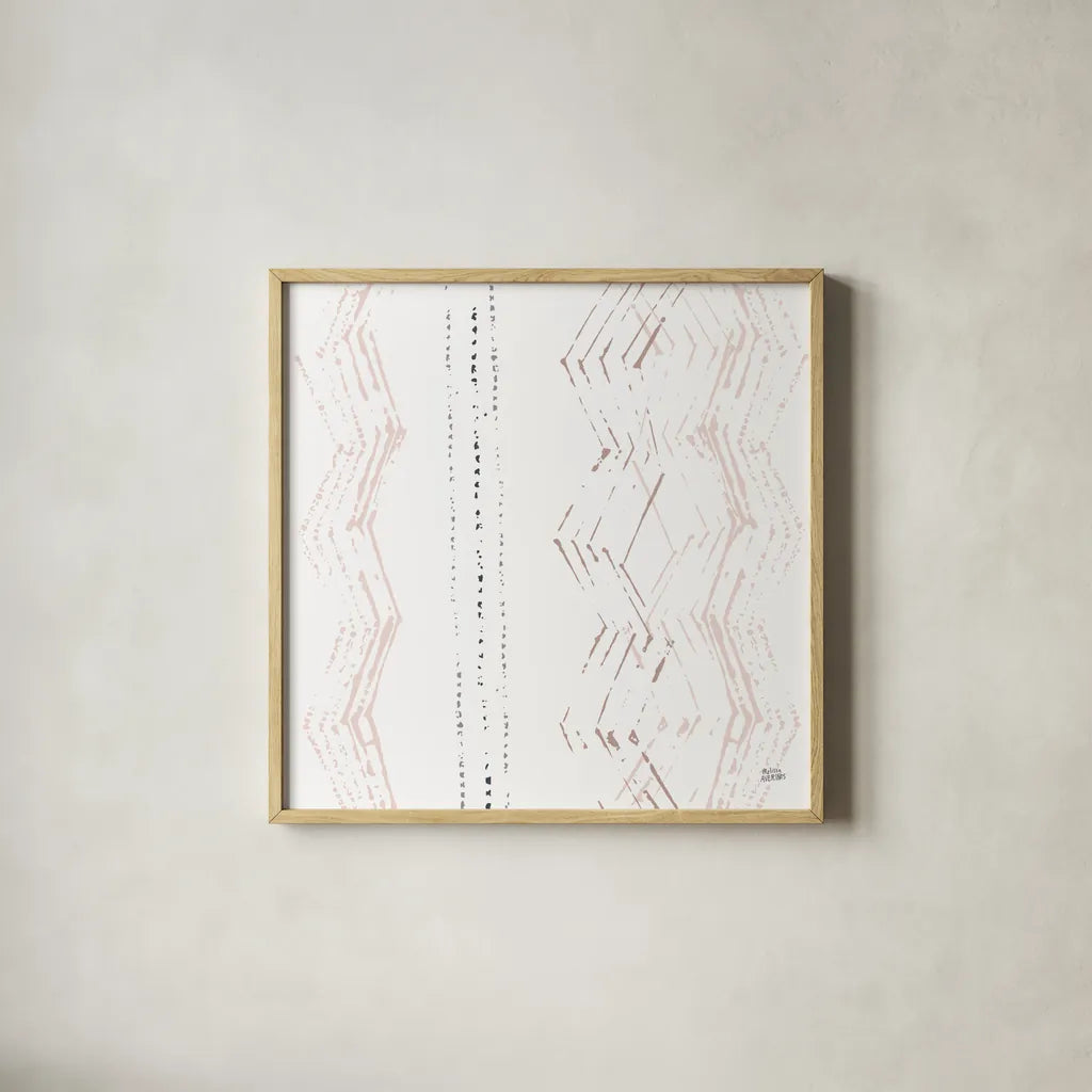 Nordic Geo II by Melissa Averinos. Shown in a natural wood glass frame for a timeless modern aesthetic. Available as an archival giclee rolled canvas, fine art paper, or poster print. SKU 57297a.