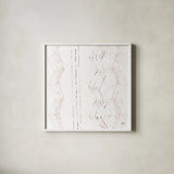 Nordic Geo II by Melissa Averinos. Shown in a crisp white glass frame for a clean and minimalist style. Available as an archival giclee rolled canvas, fine art paper, or poster print. SKU 57297a.
