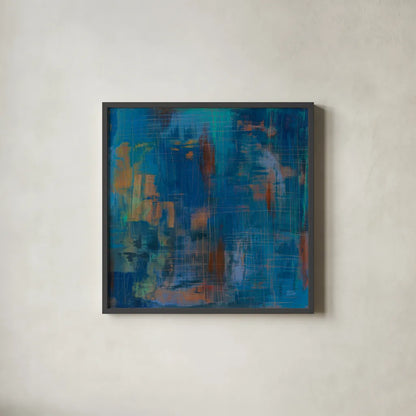 Northern Lights by Melissa Averinos. Shown in a sleek black glass frame for a contemporary gallery look. Available as an archival giclee rolled canvas, fine art paper, or poster print. SKU 24310a.