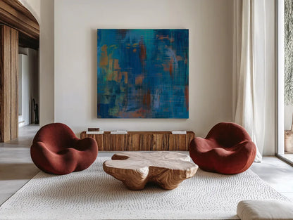Northern Lights by Melissa Averinos. Shown as extra-large giant wall art in a modern living room. Available as an archival giclee rolled canvas, fine art paper, or poster print. SKU 24310a.