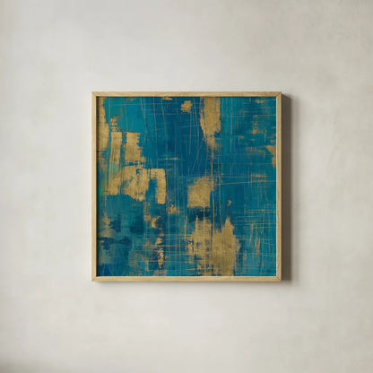 Northern Lights Crop Gold by Melissa Averinos. Shown in a natural wood glass frame for a timeless modern aesthetic. Available as an archival giclee rolled canvas, fine art paper, or poster print. SKU 24450a.