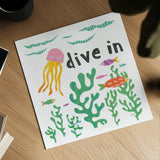 Ocean Splash III by Melissa Averinos. Shown as a detailed flat fine art print, highlighting archival giclee quality. Available as an archival giclee rolled canvas, fine art paper, or poster print. SKU 35976a.