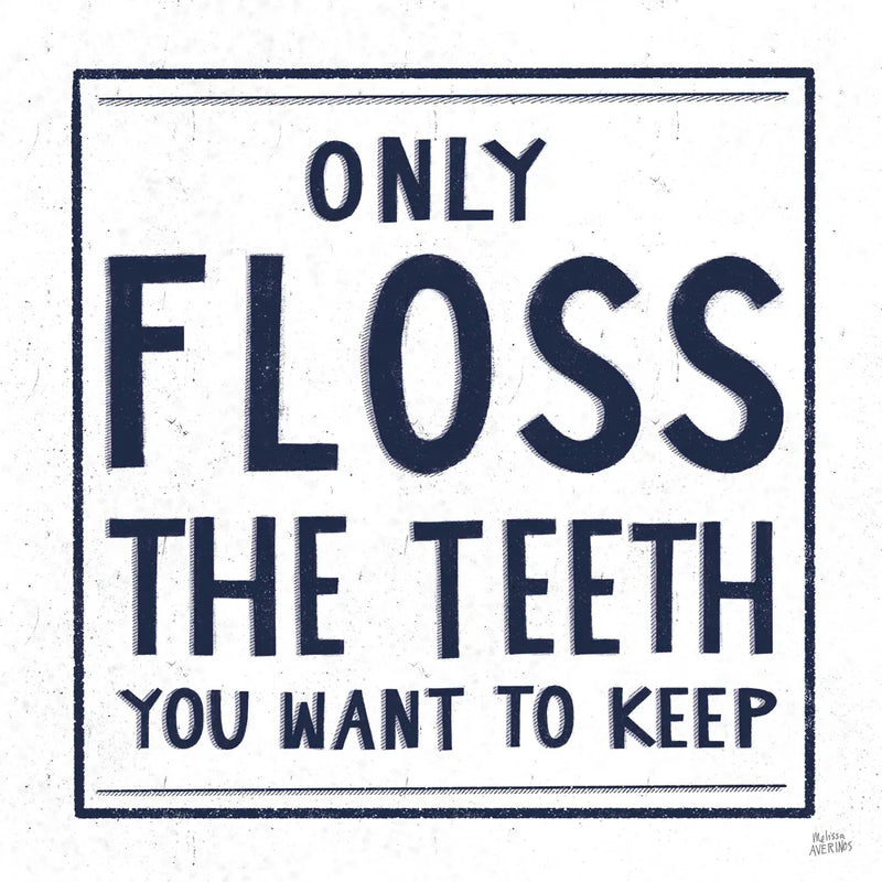 Only Floss Navy by Melissa Averinos. SKU 59463a. Archival Giclee Fine art print for wall decor.