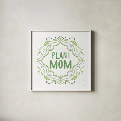 Plant Love I by Melissa Averinos. Shown in a crisp white glass frame for a clean and minimalist style. Available as an archival giclee rolled canvas, fine art paper, or poster print. SKU 59969a.