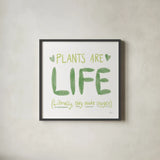 Plant Love II by Melissa Averinos. Shown in a sleek black glass frame for a contemporary gallery look. Available as an archival giclee rolled canvas, fine art paper, or poster print. SKU 59970a.