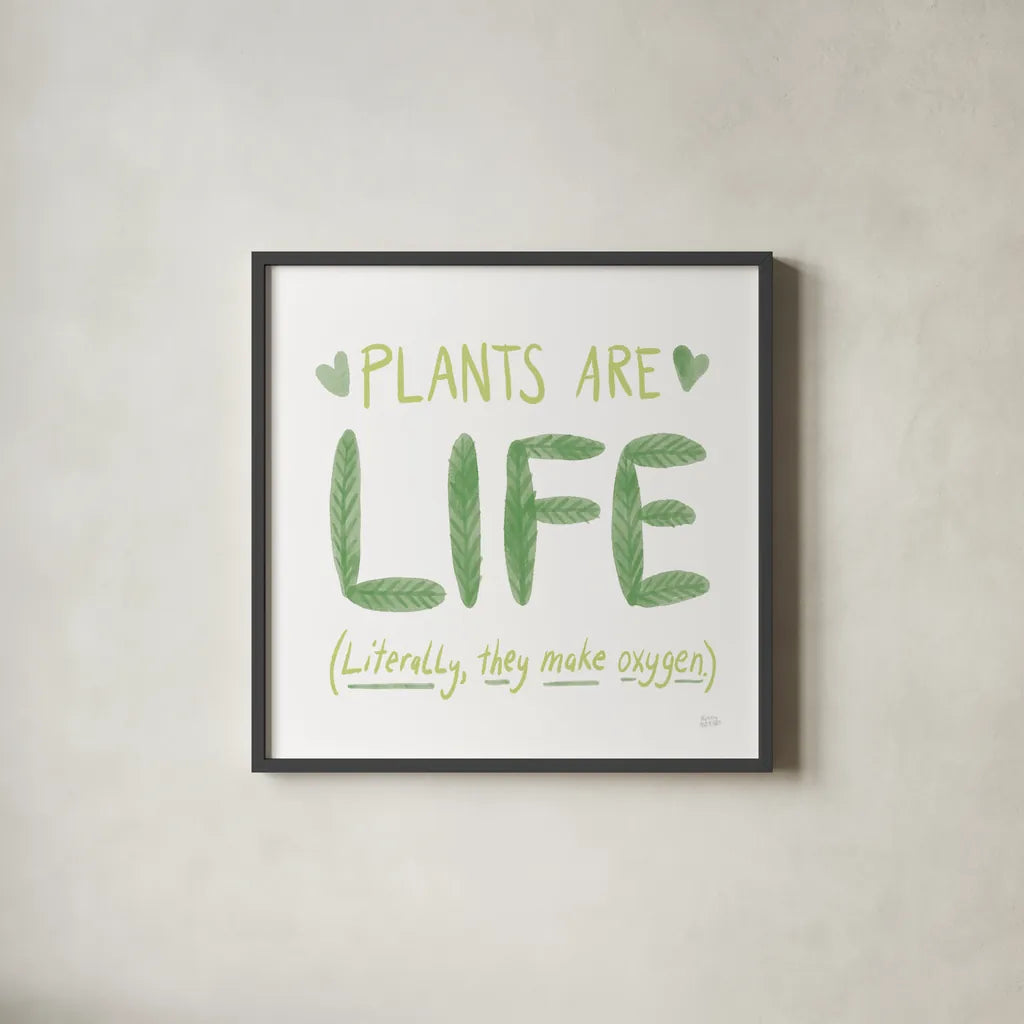 Plant Love II by Melissa Averinos. Shown in a sleek black glass frame for a contemporary gallery look. Available as an archival giclee rolled canvas, fine art paper, or poster print. SKU 59970a.