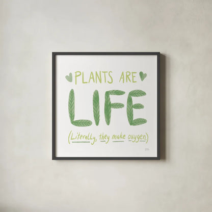 Plant Love II by Melissa Averinos. Shown in a sleek black glass frame for a contemporary gallery look. Available as an archival giclee rolled canvas, fine art paper, or poster print. SKU 59970a.