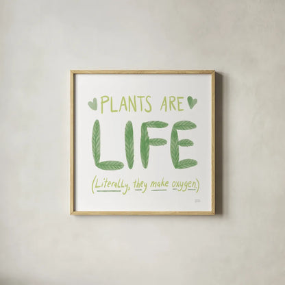 Plant Love II by Melissa Averinos. Shown in a natural wood glass frame for a timeless modern aesthetic. Available as an archival giclee rolled canvas, fine art paper, or poster print. SKU 59970a.