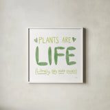 Plant Love II by Melissa Averinos. Shown in a crisp white glass frame for a clean and minimalist style. Available as an archival giclee rolled canvas, fine art paper, or poster print. SKU 59970a.