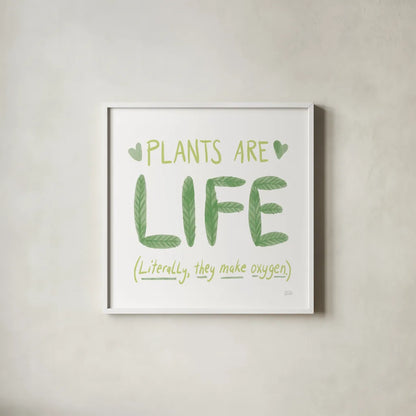 Plant Love II by Melissa Averinos. Shown in a crisp white glass frame for a clean and minimalist style. Available as an archival giclee rolled canvas, fine art paper, or poster print. SKU 59970a.