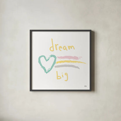 Rainbow Dream III by Melissa Averinos. Shown in a sleek black glass frame for a contemporary gallery look. Available as an archival giclee rolled canvas, fine art paper, or poster print. SKU 56798a.