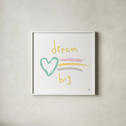 Rainbow Dream III by Melissa Averinos. Shown in a crisp white glass frame for a clean and minimalist style. Available as an archival giclee rolled canvas, fine art paper, or poster print. SKU 56798a.