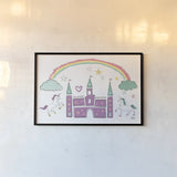 Rainbow Dream IV by Melissa Averinos. shown as a paper print in a black flame. Available as a archival giclee rolled canvas, fine art paper, or poster print. SKU 73626i.