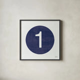Retro Subway Symbol IV by Melissa Averinos. Shown in a sleek black glass frame for a contemporary gallery look. Available as an archival giclee rolled canvas, fine art paper, or poster print. SKU 59446a.