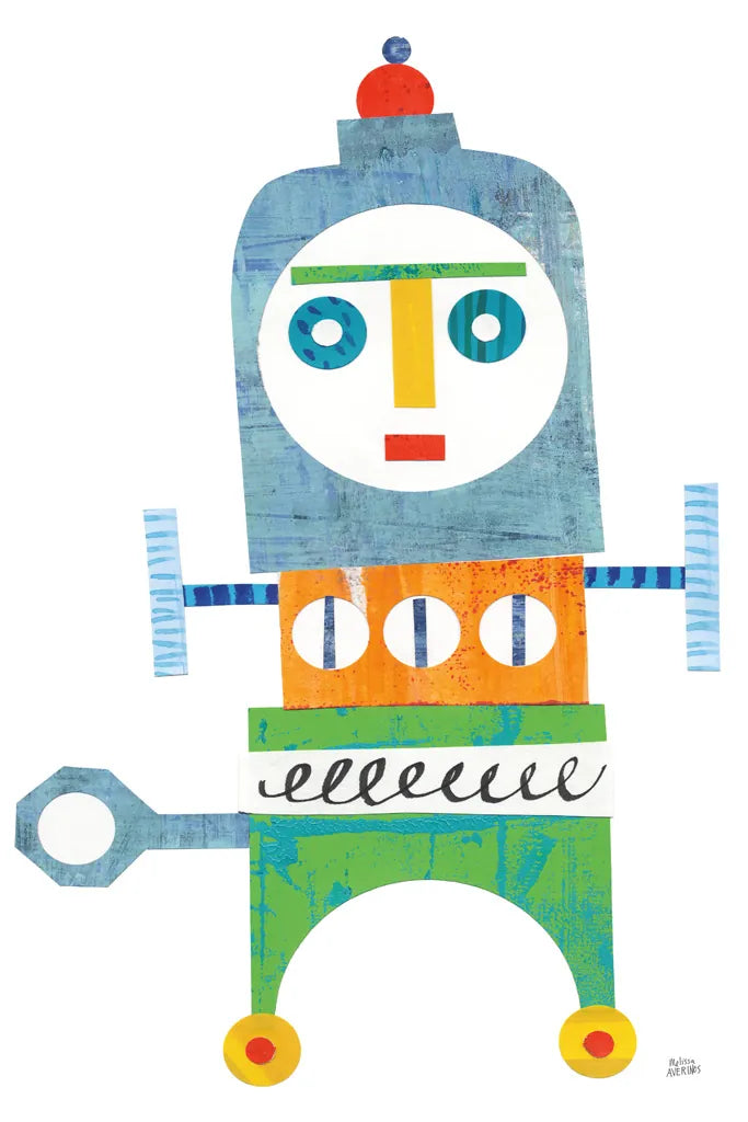 Robot Party Element III by Melissa Averinos. SKU 30687h. Archival Giclee Fine art print for wall decor.