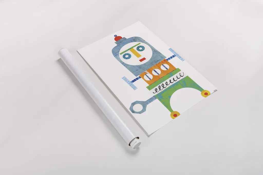 Robot Party Element III by Melissa Averinos. shown as a rolled paper print. Available as archival giclee rolled canvas, fine art paper, or poster print. SKU 30687h.