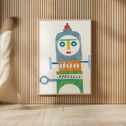 Robot Party Element III by Melissa Averinos. shown as over sized large wall art. Available as an archival giclee rolled canvas, fine art paper, or poster print. SKU 30687h.