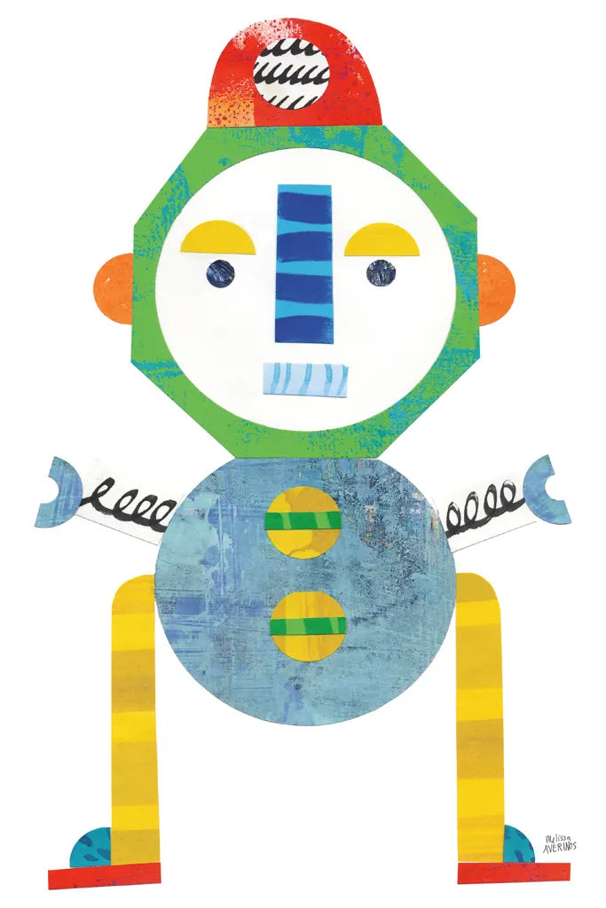 Robot Party Element IV by Melissa Averinos. SKU 30686h. Archival Giclee Fine art print for wall decor.