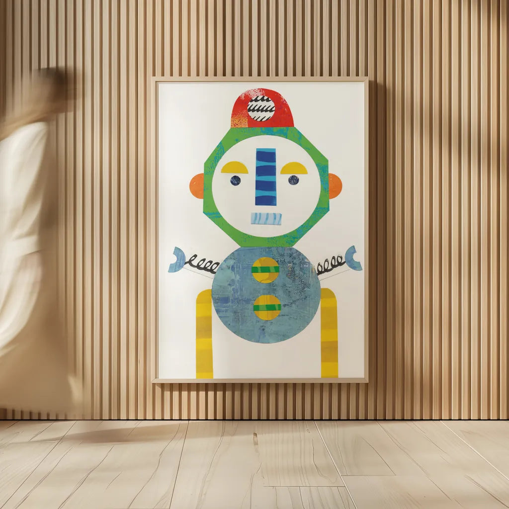 Robot Party Element IV by Melissa Averinos. shown as over sized large wall art. Available as an archival giclee rolled canvas, fine art paper, or poster print. SKU 30686h.