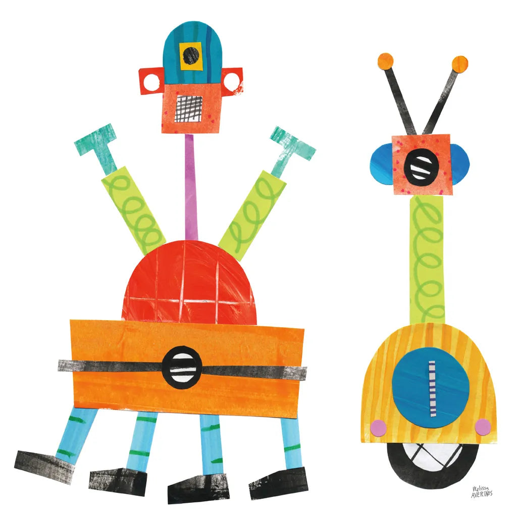Robot Party Element VII by Melissa Averinos. SKU 30683a. Archival Giclee Fine art print for wall decor.