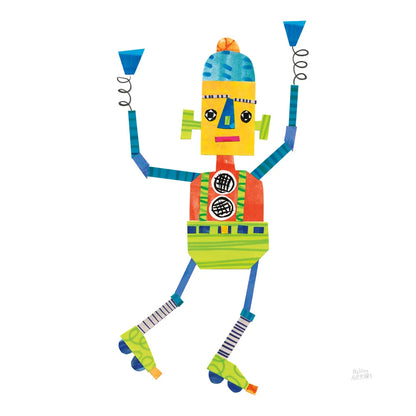 Robot Party I by Melissa Averinos. SKU 28532a. Archival Giclee Fine art print for wall decor.