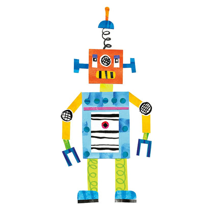 Robot Party II by Melissa Averinos. SKU 28533a. Archival Giclee Fine art print for wall decor.