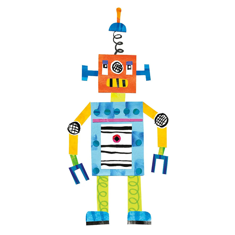 Robot Party II by Melissa Averinos. SKU 28533a. Archival Giclee Fine art print for wall decor.