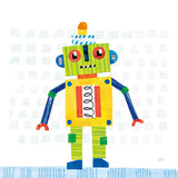 Robot Party IV on Squares by Melissa Averinos. SKU 28692a. Archival Giclee Fine art print for wall decor.