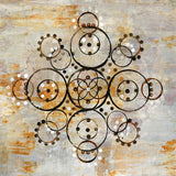 Saffron Mandala I Crop by Melissa Averinos. SKU 29693a. Archival Giclee Fine art print for wall decor.
