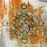 Saffron Mandala II Crop by Melissa Averinos. SKU 29694a. Archival Giclee Fine art print for wall decor.