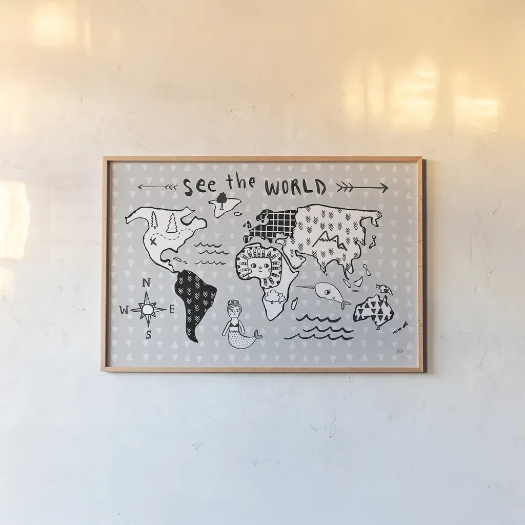 Scandy Baby I by Melissa Averinos. shown as a paper print in a natural frame. Available as a archival giclee rolled canvas, fine art paper, or poster print. SKU 51935i.