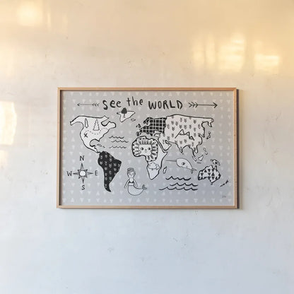 Scandy Baby I by Melissa Averinos. shown as a paper print in a natural frame. Available as a archival giclee rolled canvas, fine art paper, or poster print. SKU 51935i.