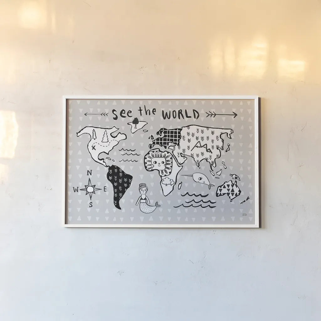 Scandy Baby I by Melissa Averinos. shown as a paper print in a white frame. Available as a archival giclee rolled canvas, fine art paper, or poster print. SKU 51935i.