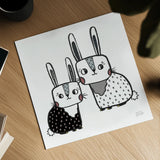 Scandy Baby V Warm Sq by Melissa Averinos. Shown as a detailed flat fine art print, highlighting archival giclee quality. Available as an archival giclee rolled canvas, fine art paper, or poster print. SKU 52087a.