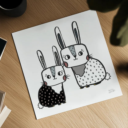 Scandy Baby V Warm Sq by Melissa Averinos. Shown as a detailed flat fine art print, highlighting archival giclee quality. Available as an archival giclee rolled canvas, fine art paper, or poster print. SKU 52087a.